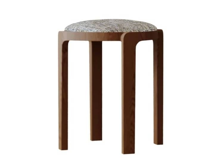 YDHFCD Stapelbarer Hocker mit gepolsterter Sitzfläche aus Massivholz Stapelbarer Holz-Hocker, gepolsterter runder Sitz, platzsparend, vielseitig.(Style 11)
