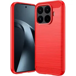 Cover-Discount Xiaomi 17T - Metall Carbon Look Hülle (Xiaomi 17T), Smartphone Hülle, Rot