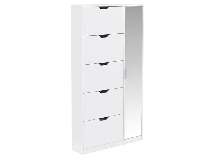 Schuhschrank mit Spiegel weiss