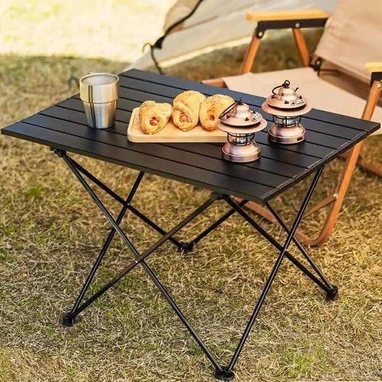 Famanu Campingtafel - Aluminium - In hoogte verstelbaar en inklapbaar - Zwart