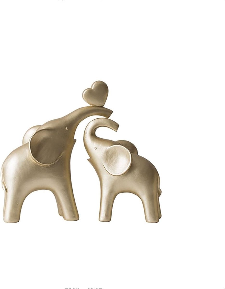 Gouden Olifant Beeldje voor Bureau Decoratie en Woonkamer