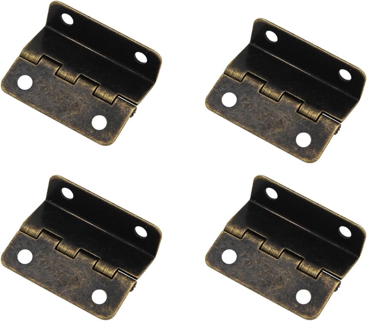 4 Stuks Decoratieve Drie Vouw Scharnieren Antiek Brons voor Kastdeur en Sieradendoos