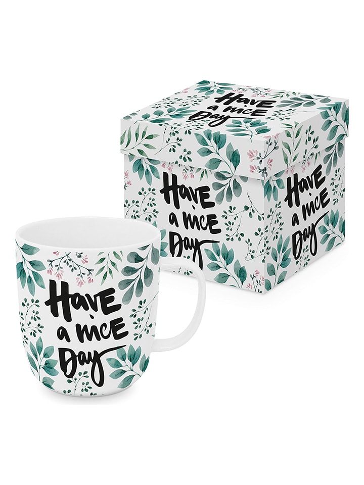 ppd Jumbotasse "Have a nice Day" in Weiß/ Grün - 400 ml - onesize