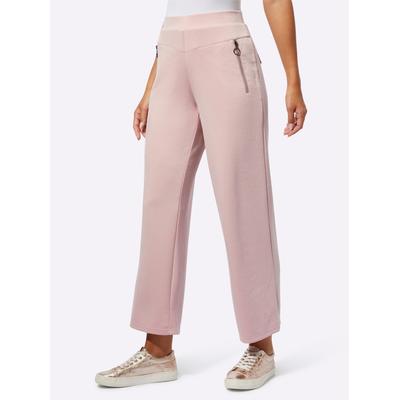 Culotte CREATION L, Damen, Gr. 44, Normalgrößen, beige (puder), 50% Modal, 44% Polyester, 6% Elasthan, unifarben, lang, Hosen Culotte