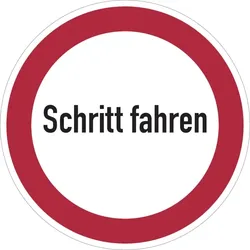 Verbotsschild, Schritt fahren - praxisbewährt - 400x0.6 mm Aluminium geprägt
