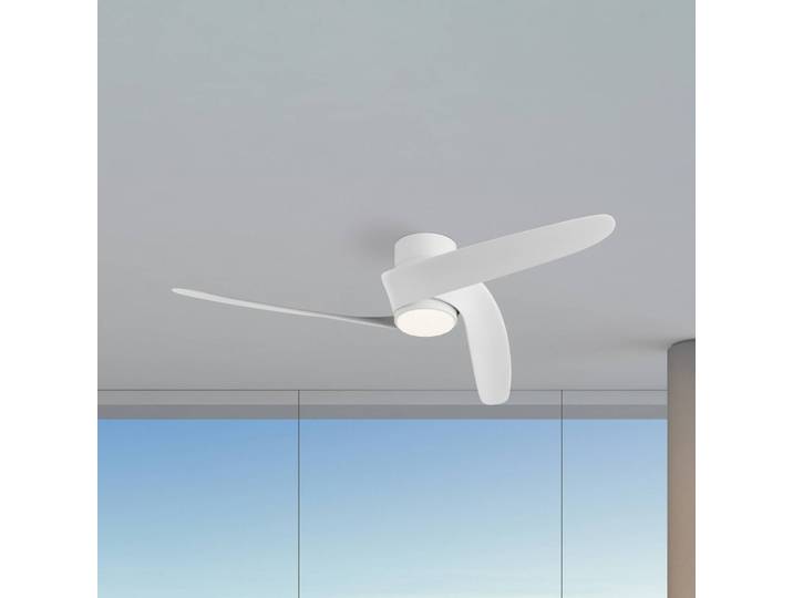Mantra Iluminación Smart LED-Deckenventilator Groenland S, weiß, DC, leise, CCT dimmbar, weiß / opal, für Wohn- / Esszimmer, Metall, Modern
