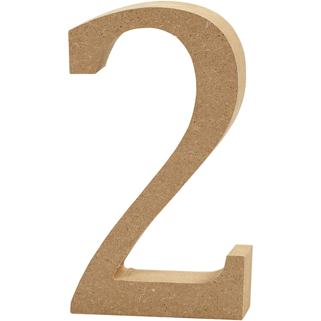 Creativ Company Nummer 2 MDF Wanddecoratie, Hoogte: 13 cm, Dikte: 2 cm