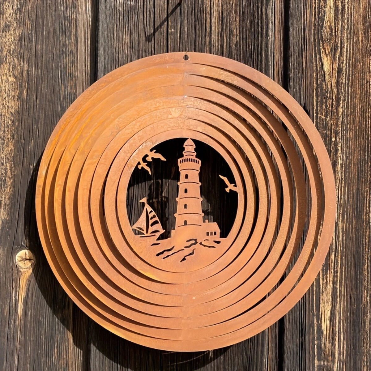 INF Girouette suspendue rotative de jardin – Girouette en fer finition vintage pour patio et balcon