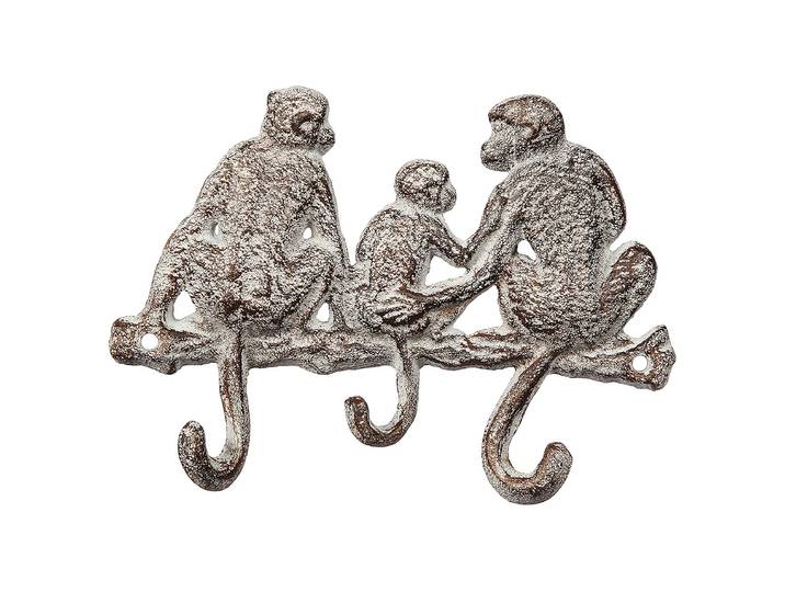 Patère 3 singes 18 x 13 x 3cm Blanc/Marron