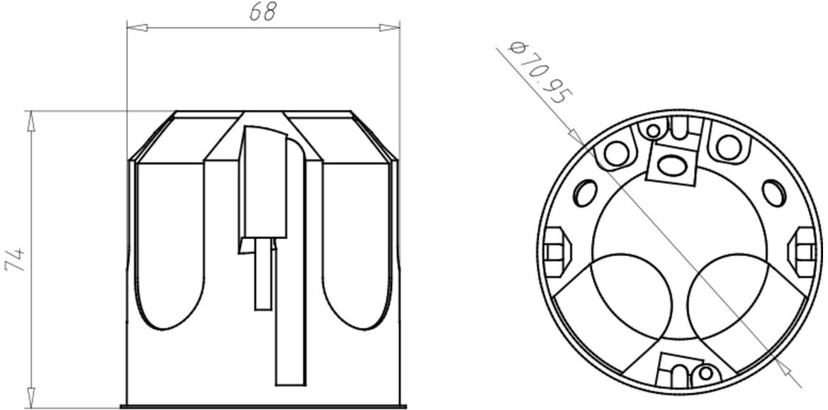 Kaiser Hohlwand Daten/Netzwerkdose ECON T74mm 9280-78)