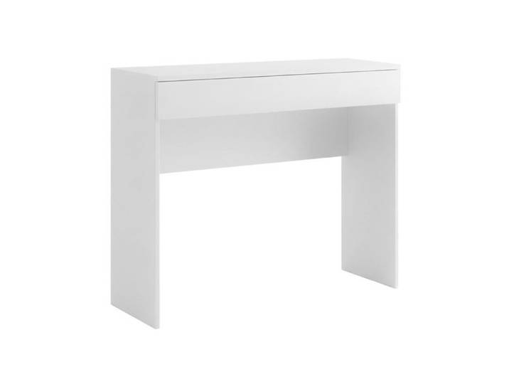 Bureau 78 cm avec un tiroir blanc laqué brillant - SYNERGIE