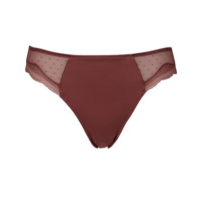 Slip AFTER EDEN, Damen, Gr. M, braun (berry), Obermaterial: 87% Nylon, 13% Elasthan, körpernah, Unterhosen Slip, mit Spitzendetails