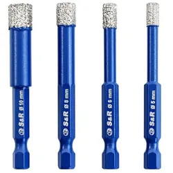 S&K Label Diamantbohrer-Set 4-teilig weiß