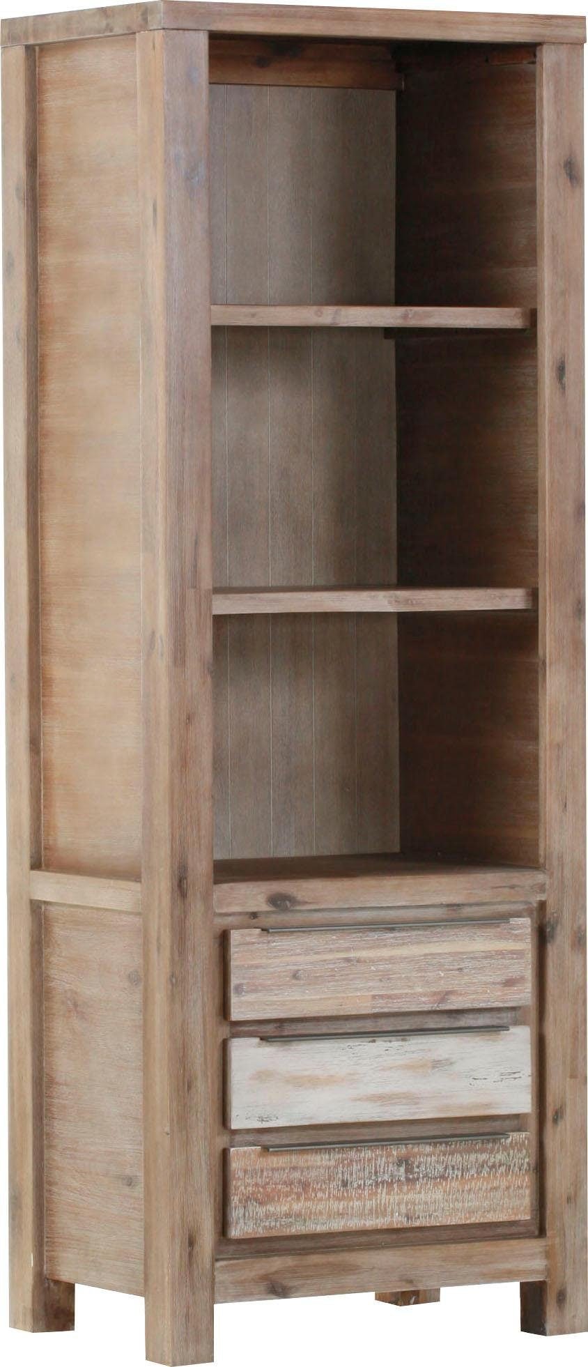 Bücherregal GUTMANN FACTORY "Tulsa", braun (smoked), B:67cm H:180cm T:47cm, Holz teilmassiv, Regale, Bücherregal