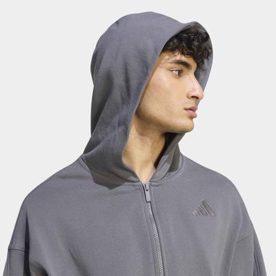Kapuzensweatshirt ADIDAS SPORTSWEAR "M AK SL FZ", Herren, Gr. XL, grau (grefiv), Obermaterial: 100% Baumwolle, normal, Rundhals, angesetztes Bündchen, Sweatshirts, sportliches Kapuzensweatshirt, schwere Stoffqualität, mit Kapuze