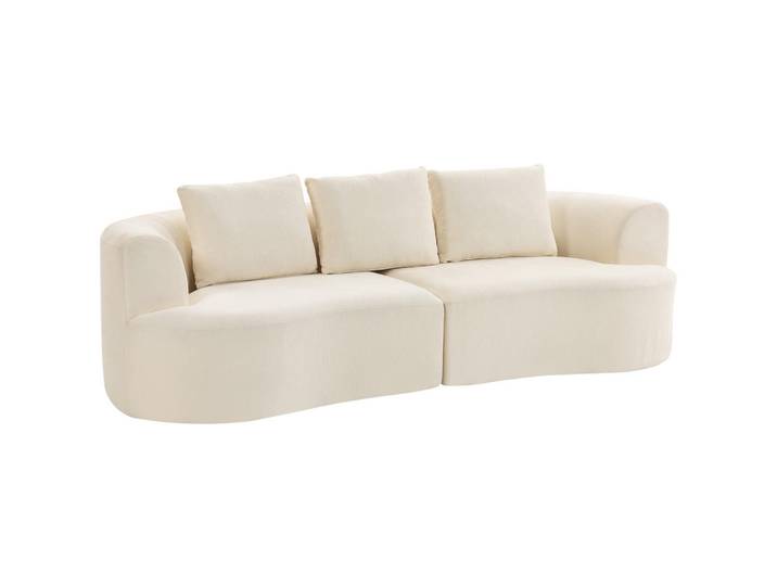 Jamb Sofa Santa Cruz de Tenerife del Valle Cremeweiss Chenille (100 % Polyester) 260/106/82 cm, Textil, 260x82x106 cm, Wohnzimmer, Sofas & Couches