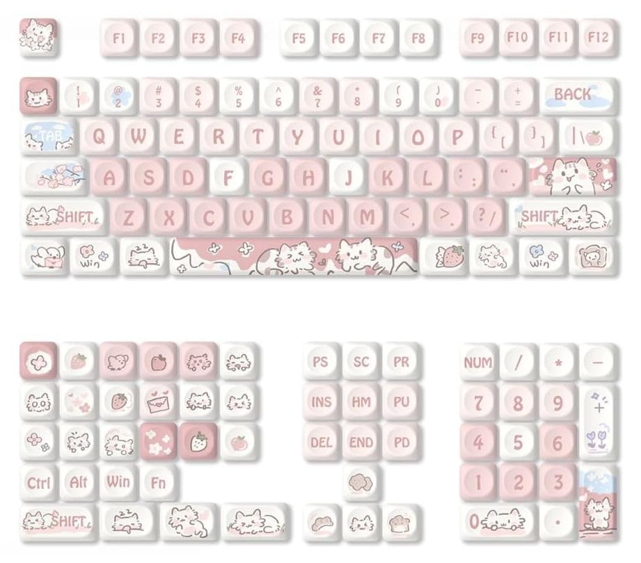 Merkloze Keycaps set Paars Konijn - 132 PBT Gesublimeerde Toetsen