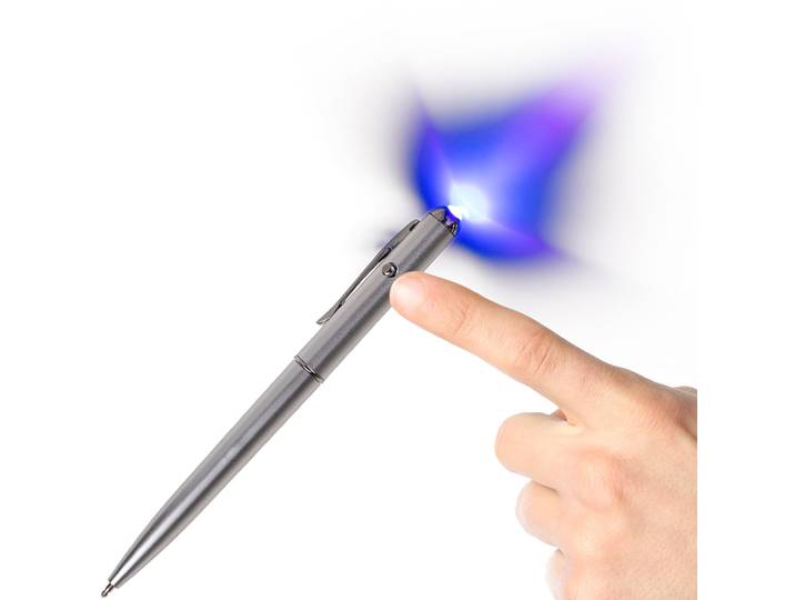 Geheimstift mit Geheimtinte und UV-Licht, silber