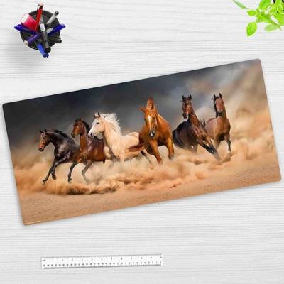 Cover-your-desk Schreibtischunterlage für Kinder und Erwachsene Wilde Pferdeherde, aus hochwertigem Vinyl , 84 x 40 cm
