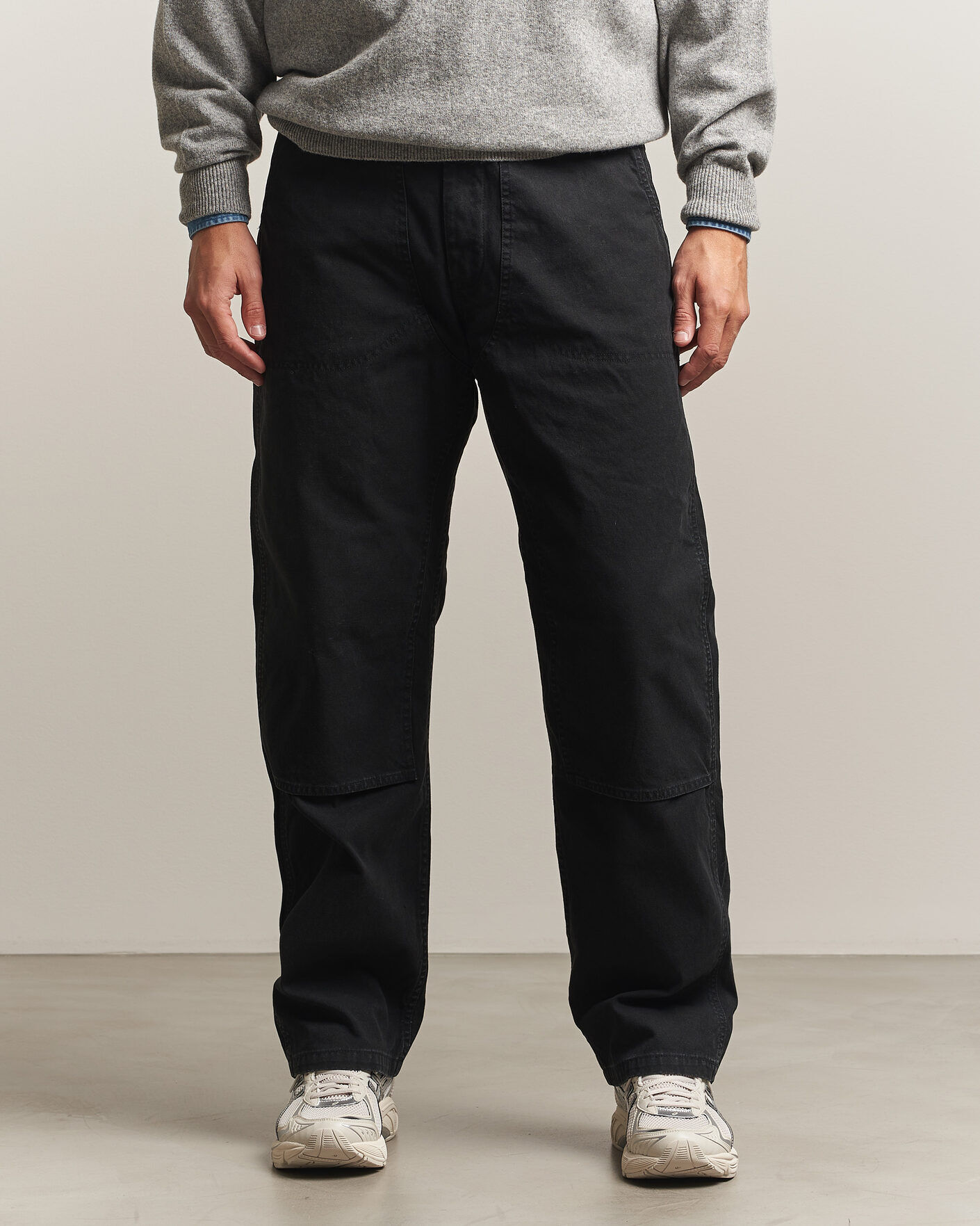 orSlow Double Knee Work Trousers Black men 4/L Sort