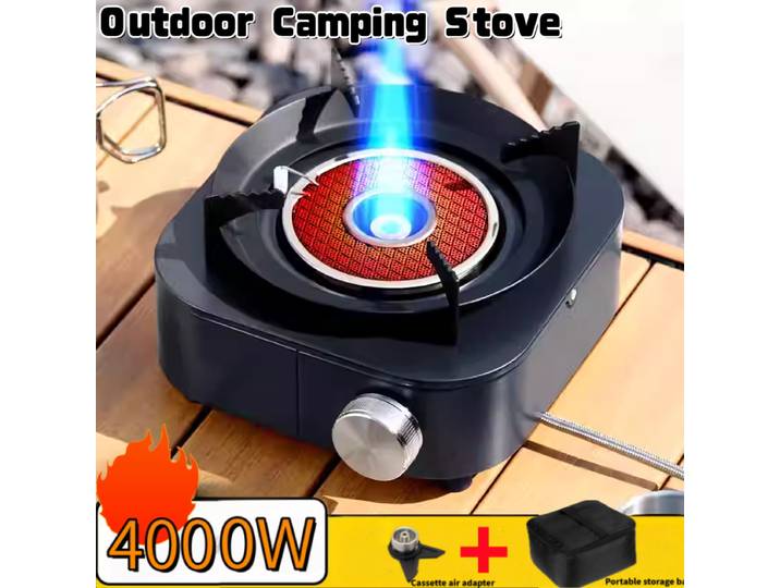 Réchaud à gaz portable pour l'extérieur, réchaud de camping coupe-vent, réchaud multifonctionnel pour pique-nique en plein air, adapté aux voyages de camping