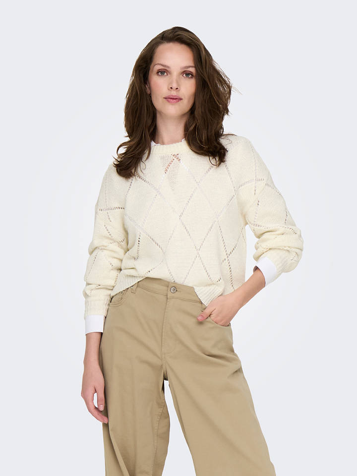 ONLY Pullover in Creme - L