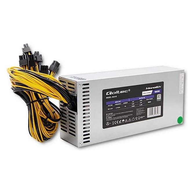 Qoltec 50349 PCI-E 1800W power supply 80 Plus Platinum Game miner (1800 W) (50349)