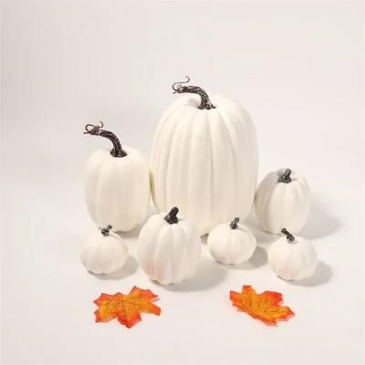 Inspired Living 7 Piece Artificial Pumpkins Set For Fall Harvest Decor And Halloween DIY Stylin white