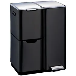 Kitchen Move Treteimer zur Mülltrennung HAJA schwarz 60L Edelstahl Schwarz