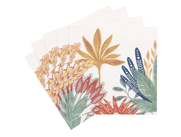 Papierservietten mit buntem Blumenmotiv, 20 Stück