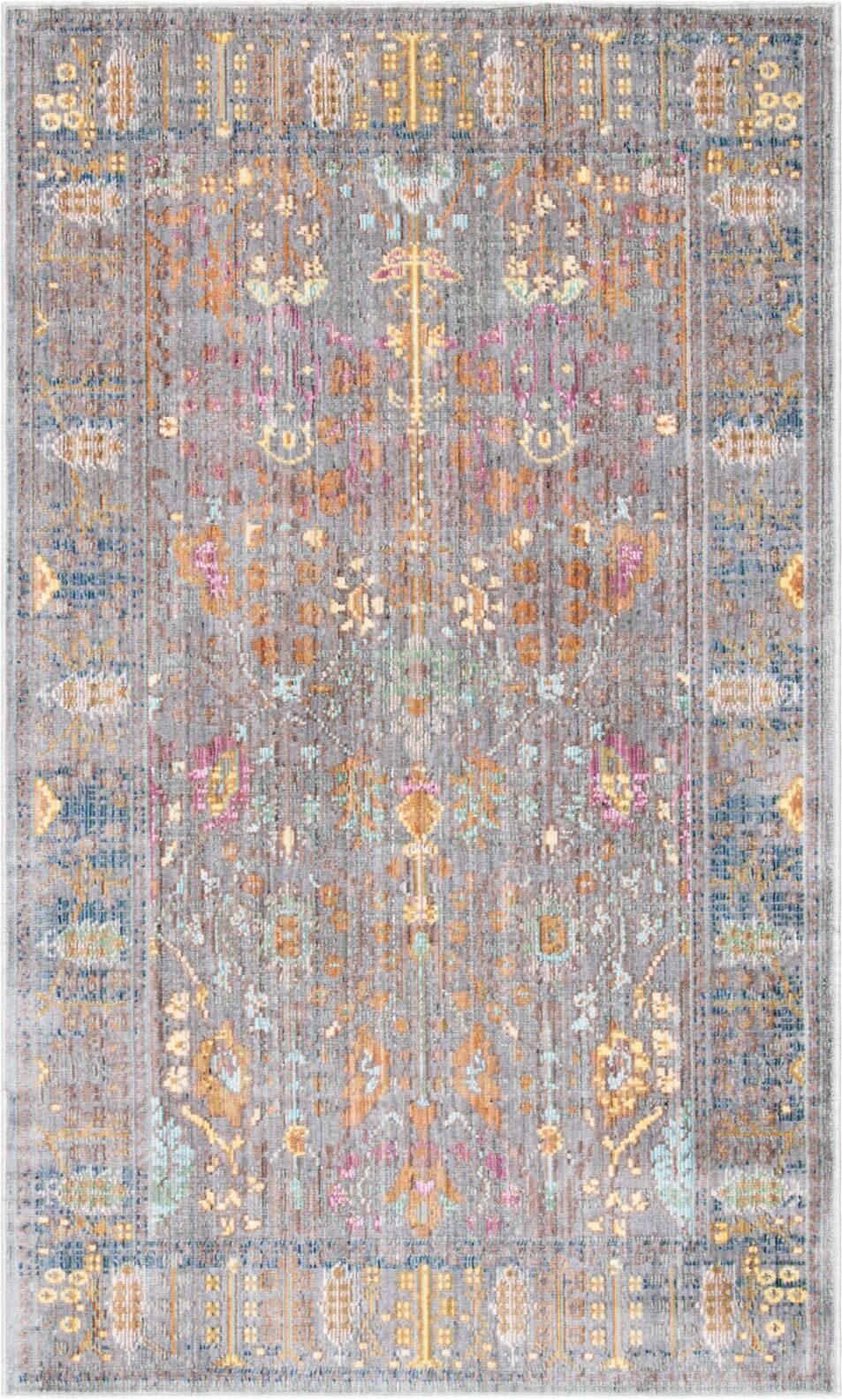 Safavieh Tapis artisanat inspiré en polyester gris/multicolore, 122 x 183 cm Multicolore 183x1x122cm
