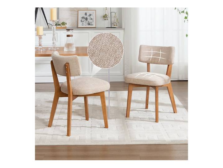 Celya Esszimmerstuhl Modern Mid-Century, Massivholz Beine (2er Set), Stoff gepolsterten Sitz für Küche, Esszimmer oder Büro