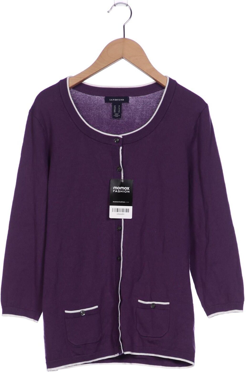 Lands End Damen Strickjacke, Lila, Gr. S, Synthetik - Second Hand