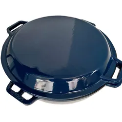 Kasan ROBARI Wok ASIA 12 Liter mit Grilldeckel aus Gusseisen emailliert