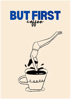 Inspire Picks Coffee Diver Canvas Wall Art Trendy Coffee Lover Kitchen Poster Print 20 40x60cm Unframed