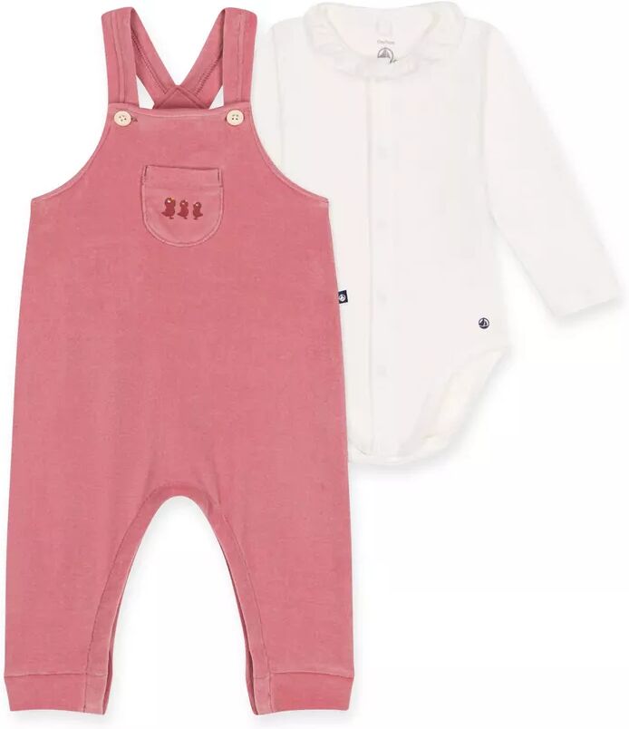 Petit Bateau - Set: Latzhose und Body, 3 Monate, Dunkelrosa