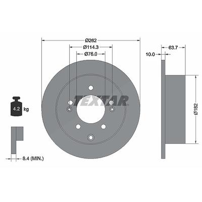Textar Bremsscheibe [Hersteller-Nr. 92226003] für Kia