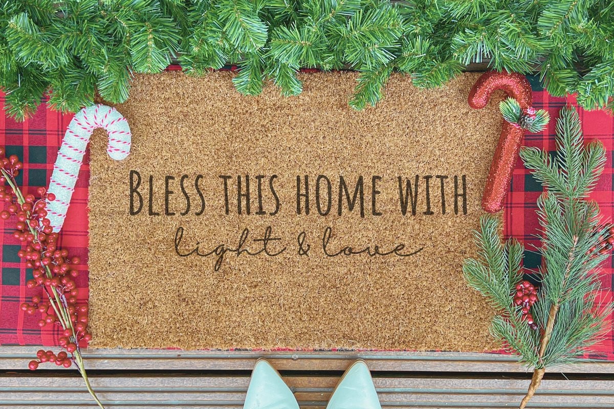 Stijlvolle Deurmat Bless This Home With Light And Love - 90 x 60 cm
