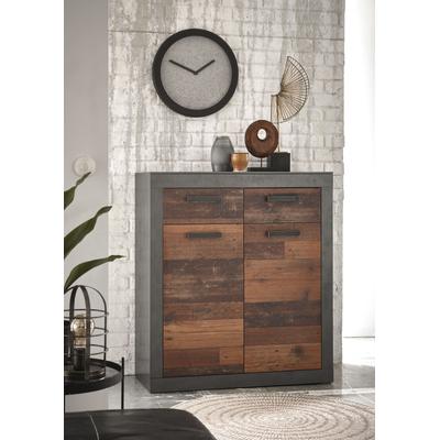Kombikommode HOME AFFAIRE "BROOKLYN", braun (matera), B:92cm H:104cm T:40cm, Sideboards, Kombikommode, in dekorativer Rahmenoptik