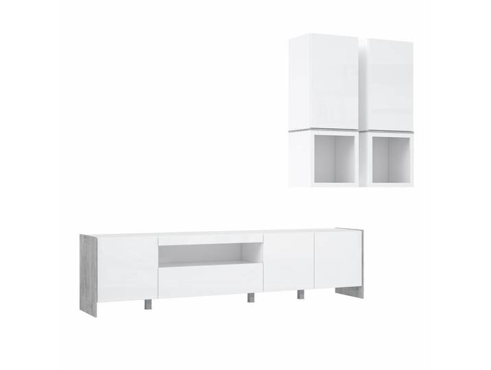 Ti´me Wohnwand BEA, Weiß, Holznachbildung