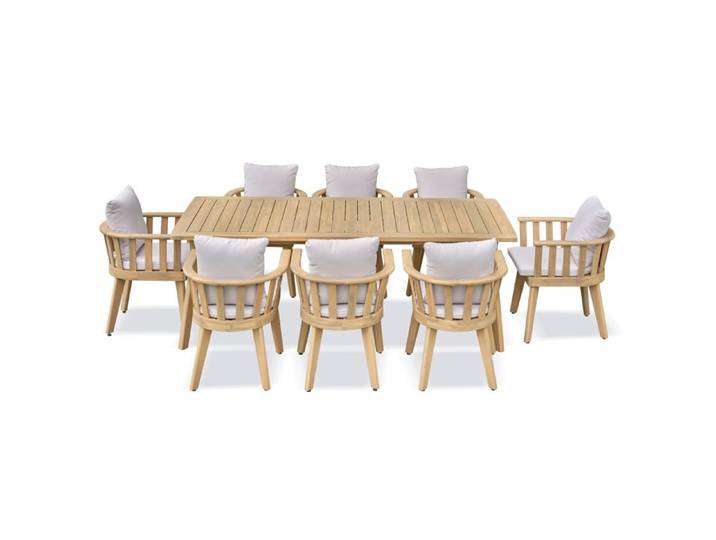 Ensemble repas de jardin en acacia - Marron - LISO