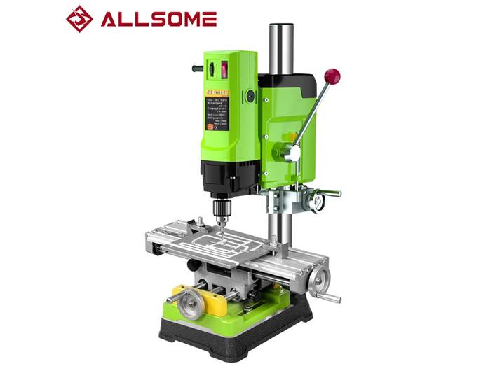 Perceuse à colonne Allsome 6 vitesses BG-5157 1200W pour atelier domestique, perçage du bois et du métal