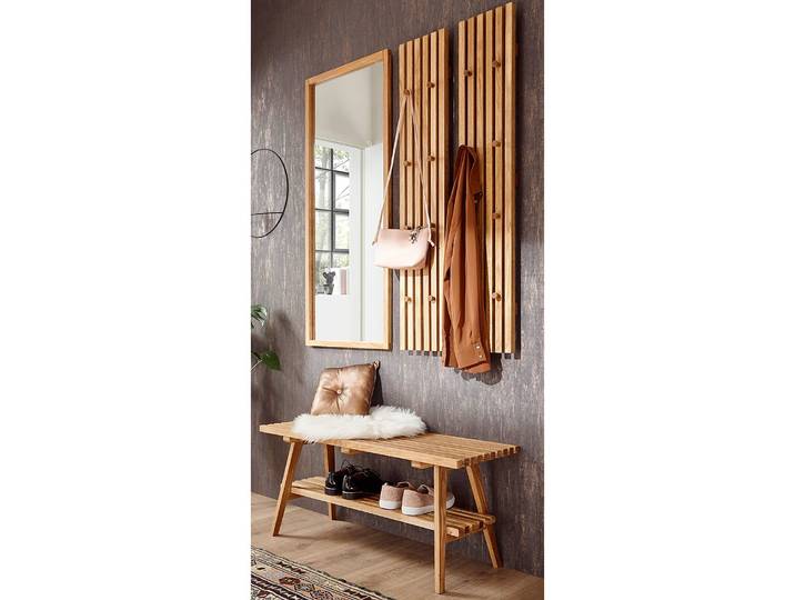 Ensemble d’entrée Wood Cross - 4 élém. 94 x 170 x 35cm Marron