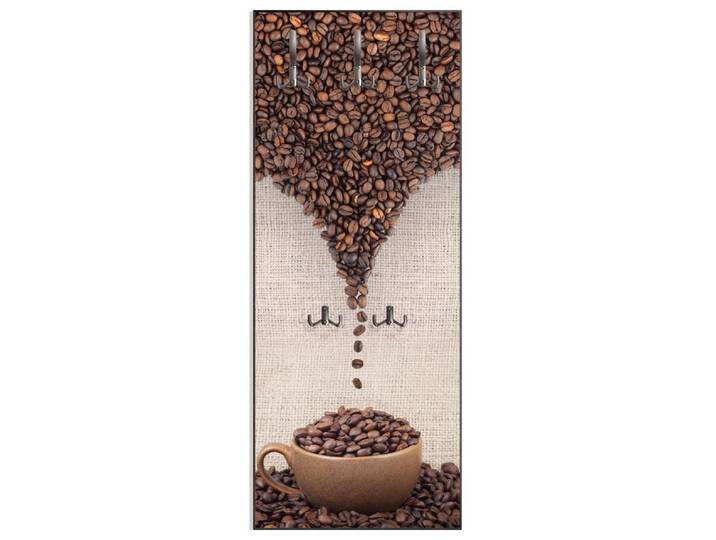 Wallario Garderobenpaneel Tasse mit Kaffeebohnen - Kaffeedesign (1-teilig, inkl. Haken und Befestigung), 50x125cmHolz