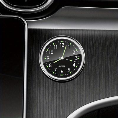 Perfect Picks Market Glow Mini Car Dashboard Clock Luminous Mini Quartz Clock For Car Interior Decoration black