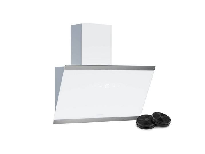 Klarstein Deckenhaube FlashLine Serie FlashLine Dunstabzugshaube A++ 524 m³/h 100W BLDC 3 Stufen Touch LED Abzugshaube Küche Abzughaube Abluft Umluft mit Edelstahl & Kohle