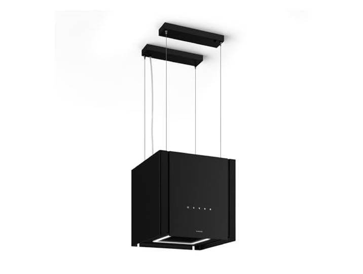 Klarstein Velaire Hotte Aspirante de Plafond - A++ Éco\, 601 m³/h\, Ultra Silencieuse 62 dB\, Commandes Tactiles\, LED\, Filtre Charbon\, 41x41x40 cm\, Hotte Cuisine\, Noir