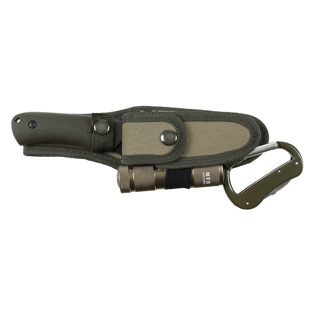 Mfh Messerset, mit LED und Nylon-Scheide, oliv (45451B)