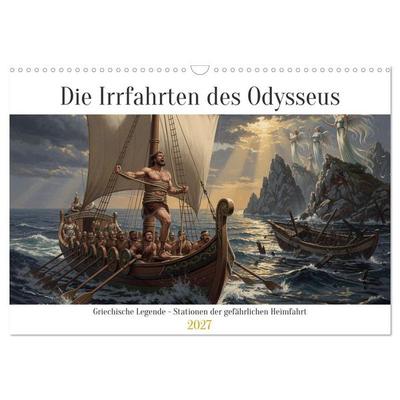Die Irrfahrten des Odysseus (Wandkalender 2027 DIN A3 quer), CALVENDO Monatskalender