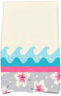 E by Design 18 x 30-inch Surf Sand & Sea Floral Print Kitchen Towel